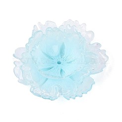 熱収縮アクリルビーズキャップ  マルチ花弁花  空色  41~46x15~17mm  穴：1.4~1.6mm&nbsp;OACR-N155-02C