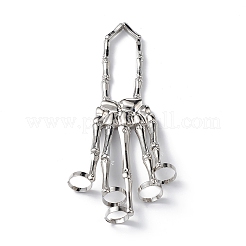 Halloween-Themen-Totenkopf-Legierungs-Vollhandring-Armband&nbsp;BJEW-L680-01P