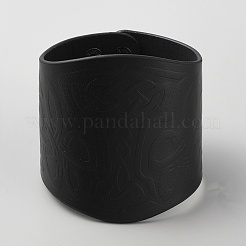 Bracciale in cordoncino con nodo da strega in similpelle con fibbie in lega&nbsp;BJEW-WH0020-63B-02
