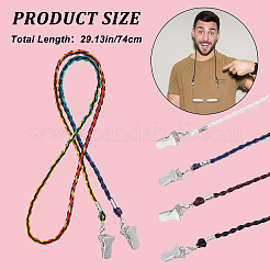 4 correa para collar de anteojos con cordón trenzado de cuero sintético y poliéster de 4 colores.&nbsp;AJEW-WH0248-149