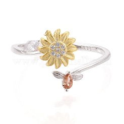 925 открытое кольцо-манжета из стерлингового серебра с микропаве из кубических цирконий для женщин&nbsp;STER-N016-138SG