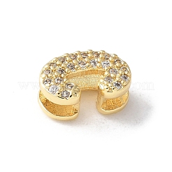 Messing Micro Pave klare Zirkonia Initialen mehrreihige Glieder&nbsp;KK-S520-01G-03