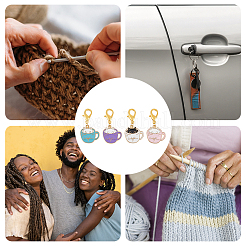 Подвесные маркеры петель с замком из сплава эмали HJEW-AB00120
