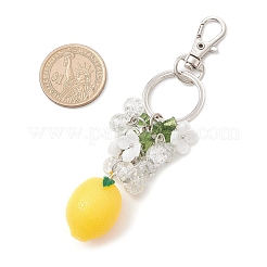 Брелки из непрозрачной смолы и окрашенного распылением стекла с эффектом кракле&nbsp;KEYC-JKC01343-01