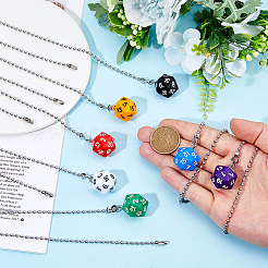 7 шт. 7-цветные акриловые подвески для потолочных вентиляторов с цепочкой-удлинителем&nbsp;HJEW-DC00015