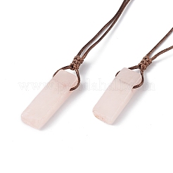 Collana con ciondolo pepita di pietre preziose miste naturali con cordino cerato per donna&nbsp;NJEW-F306-01
