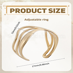 1 шт. волнистые открытые манжеты из нержавеющей стали для мужчин и женщин&nbsp;RJEW-LP0002-20