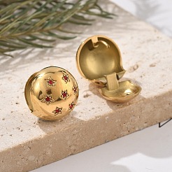 Серьги-кольца из нержавеющей стали 304 со стразами&nbsp;EJEW-M041-01G-05