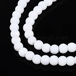 Нити из матовых непрозрачных стеклянных бусин&nbsp;GLAA-T032-P4mm-MBB02