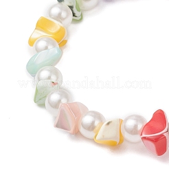 Эластичные браслеты из натуральных ракушек-трохидов BJEW-JB12615