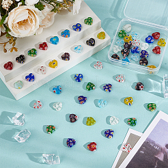 60 шт. стеклянные бусины-сердечки миллефиори ручной работы LK-HY0001-01