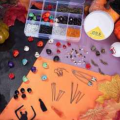 Kit para hacer aretes y pulseras de Halloween con piedras preciosas&nbsp;DIY-PH0008-84