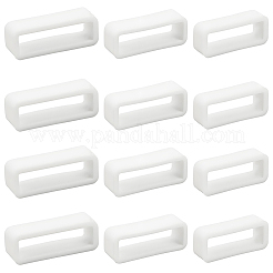 30 pièce de 3 styles de fermoir de bracelet de montre rectangulaire en silicone&nbsp;FIND-CN0002-39B