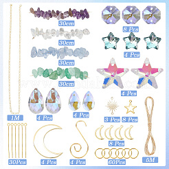 Наборы для самостоятельного изготовления подвесных ловцов солнца из натурального аметиста&nbsp;DIY-SC0030-67