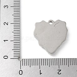 304ステンレスペンダント  ハートチャーム  ステンレス鋼色  19.5x18.5x3.5mm  穴：1.8mm&nbsp;STAS-I330-029P