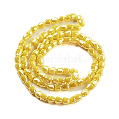 電気メッキガラスビーズセット  多面カット  鐘  ゴールド  4x3.5~4mm  穴：1mm  約98個/連  13.70''（34.8センチメートル）&nbsp;EGLA-D030-P4mm-B01