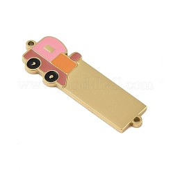 304 ステンレススチール ホットピンク エナメル 車両コネクタチャーム  ゴールドカラー  列車  30.5x10x1mm  穴：1.2mm&nbsp;STAS-P377-13G-A