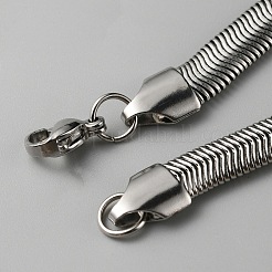 Collana a catena piatta in acciaio inossidabile per uomo e donna&nbsp;NJEW-TAC0007-10