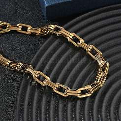 Doppelte rechteckige Gliederkettenarmbänder aus Edelstahl 304&nbsp;SA-CBA2696-05G