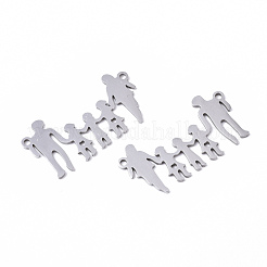 変色しにくい201ステンレススチールリンクコネクター  レーザー切断  家族  ステンレス鋼色  15x29.5x1mm  穴：1.4mm&nbsp;STAS-N091-56