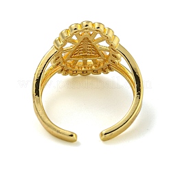 Овальные открытые манжеты из латуни с микропаве Девы Марии и прозрачным фианитом для женщин RJEW-Z050-16G