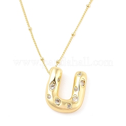 Colliers à pendentif en zircone cubique transparent micro pavé en laiton&nbsp;NJEW-Z038-01G-U