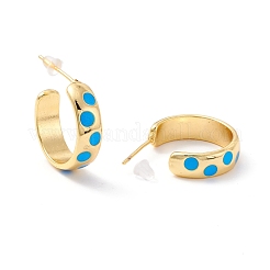Boucles d'oreilles en laiton plaqué or véritable 18k pour femmes&nbsp;EJEW-I684-09G-04-RS