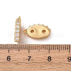 Messing-Mikropavé-Abstandshalter mit klaren Zirkonia-Steinen und 2 Loch&nbsp;KK-K422-06G