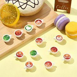 40 шт. 8 стиля непрозрачной смолы для украшения кофейной чашки&nbsp;CRES-CJ0001-83