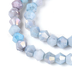Colliers de perles de verre teintées à effet ombré&nbsp;GLAA-T025-4mm-09H