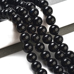 Brins de perles rondes en onyx noir naturel&nbsp;X-G-R198-10mm