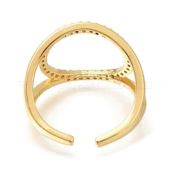 Открытые манжеты из латуни с микро-паве и кубическим цирконием для женщин RJEW-M022-14G