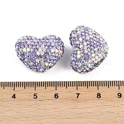 Бусины из полимерной глины в форме сердца со стразами&nbsp;CLAY-NH0002-01D