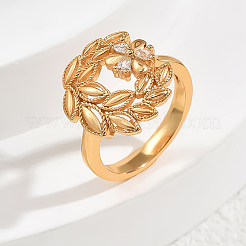 Messing-Fingerringe mit Pavé-Zirkonia für Damen UO3861-4