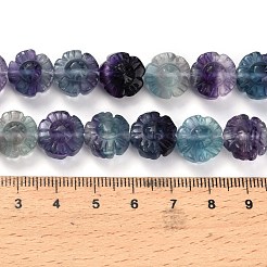 Нити резных бусин из натурального флюорита G-L634-J04-F01