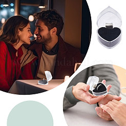 Herzförmige Ringboxen aus Kunststoff&nbsp;LS-CON-WH0084-83A