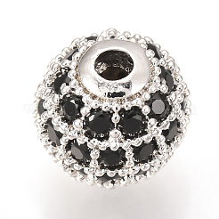 Abalorios de latón con pavé de circonitas&nbsp;ZIRC-Q013-10mm-143P