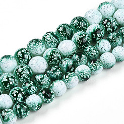 Прозрачная выпечка окрашенные стеклянные бусины нити&nbsp;DGLA-N009-8mm-06