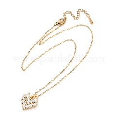 Сердечко латунный микропаве кубический цирконий кулон ожерелья NJEW-C076-25G