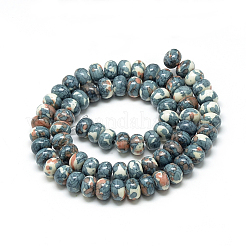 Synthetik Meer weißer Jade Perlen Stränge&nbsp;G-S257-5x10mm-13