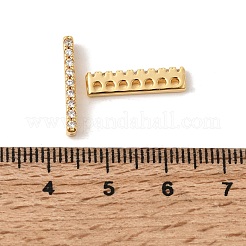 Латунные микропаве прозрачные кубические циркониевые распорки&nbsp;KK-Z149-03G