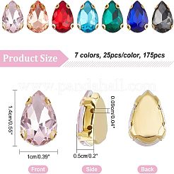 175шт 7 цвета пришить горный хрусталь RGLA-FH0001-01