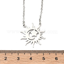 Halsketten mit Anhänger aus Edelstahl 304 – Sonne&nbsp;NJEW-B158-02P