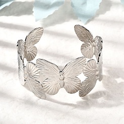 Bracelets manchettes en acier inoxydable 304&nbsp;BJEW-L705-03P