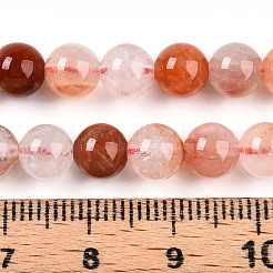Fili di perle di quarzo ematoide rosso naturale&nbsp;G-T140-6mm-01