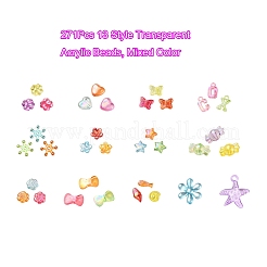 271шт 13 стиля прозрачные акриловые бусины TACR-YW0001-26