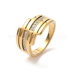 Кольца из нержавеющей стали 304 с кубическим цирконием для женщин RJEW-F189-04G