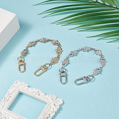 Сердце из эмали из сплава с цепочкой для удлинителя сумки со звеном сглаза AJEW-BA00104