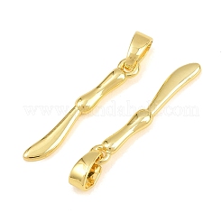 真鍮チャーム  テーブルナイフのチャーム  18KGP本金メッキ  21.5x3x2mm  穴：5x3mm&nbsp;CU-CBA9AB3-22G
