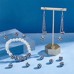 50 шт. бусины из полимерной глины со стразами PORC-OC0001-13B